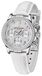 Pagani Design Montre femme Cheri, avec cristaux, cuir véritable, blanc