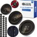 Your Day Mate Set de boutons pour vêtements, 36 pièces, 4 trous, trois tailles, noir, polyester, taille 28L, 36L, 40L