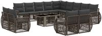 vidaXL Tuinbank Set 2 zitplaatsen Polywood Grijs/Donkergrijs