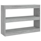 VidaXL Boekenkast/kamerscherm 100x30x72 cm grijs eikenhout