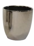 Mega Collections Bloempot Emperor - rond - zilver - D25 x H25 cm - glans