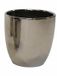 Mega Collections Bloempot Emperor - rond - zilver - D25 x H25 cm - glans