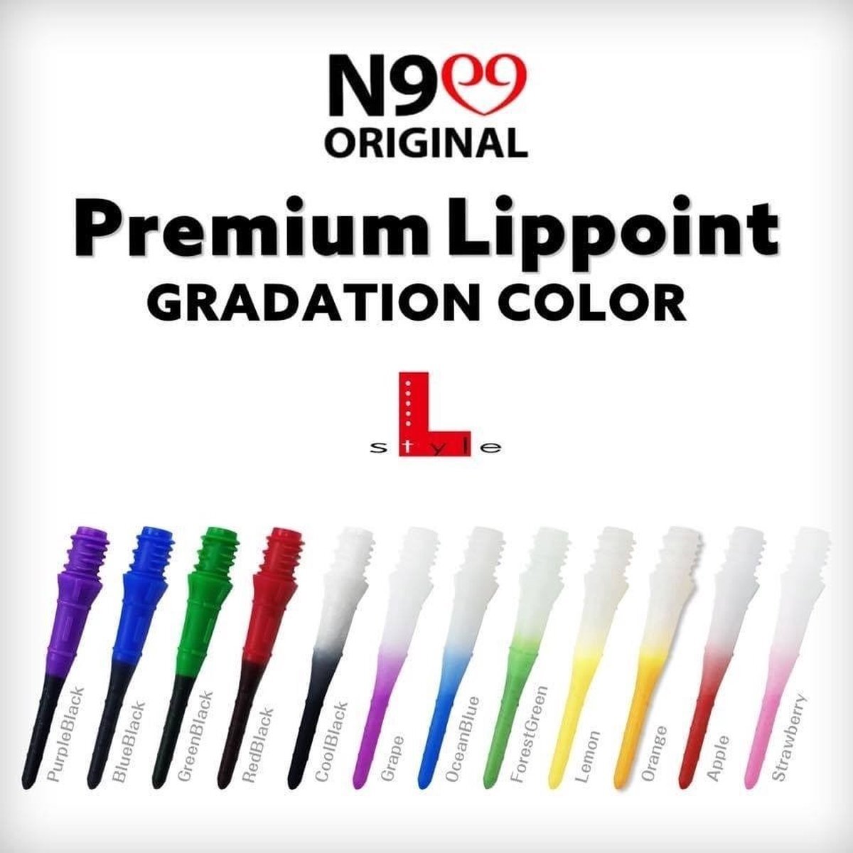 L-style N9 Lippoint Soft Tips - Green & Black