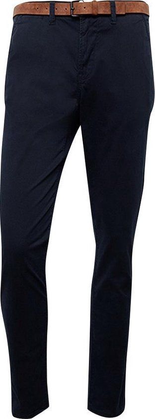 Tom Tailor Denim TOM TAILOR Slim Chino with belt Heren Broek - 10668 Sky Captain Blue - Maat 34/32