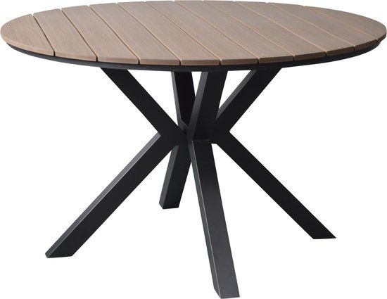 AVH-Collectie Quincy dining tuintafel aluminium 120xH75 cm rond polywood blad