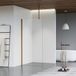 Fortifura Galeria inloopdouche - 60x200cm - helder glas - plafondarm - PVD - geborsteld koper