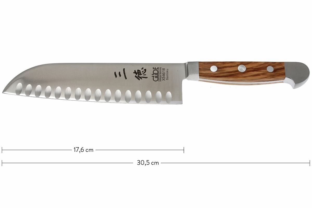 Güde Alpha Olive santoku met kuiltjes, X546/18 - 18 cm