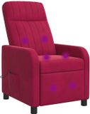 vidaXL Fauteuil Rouge vin Velours