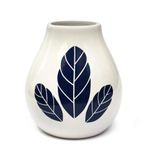 Mate Green Yerba mate-thee keramische kalebasse Hoja White beker versierd met Yerba Mate-bladeren 350 ml mok