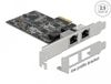 Delock PCI Express x2 Card to 2 x RJ45 2.5 Gigabit LAN RTL8125