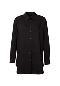 Seidensticker Lange damesblouse - oversized fit - effen kleuren - lange mouwen - hemdblousekraag - lange blouse, zwart, 44
