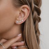 Hey Happiness Oorbellen Set Dames - Oorstekers Set - 925 Sterling Zilver - Zirkonia Oorknopjes - Hypoallergeen - Zilver