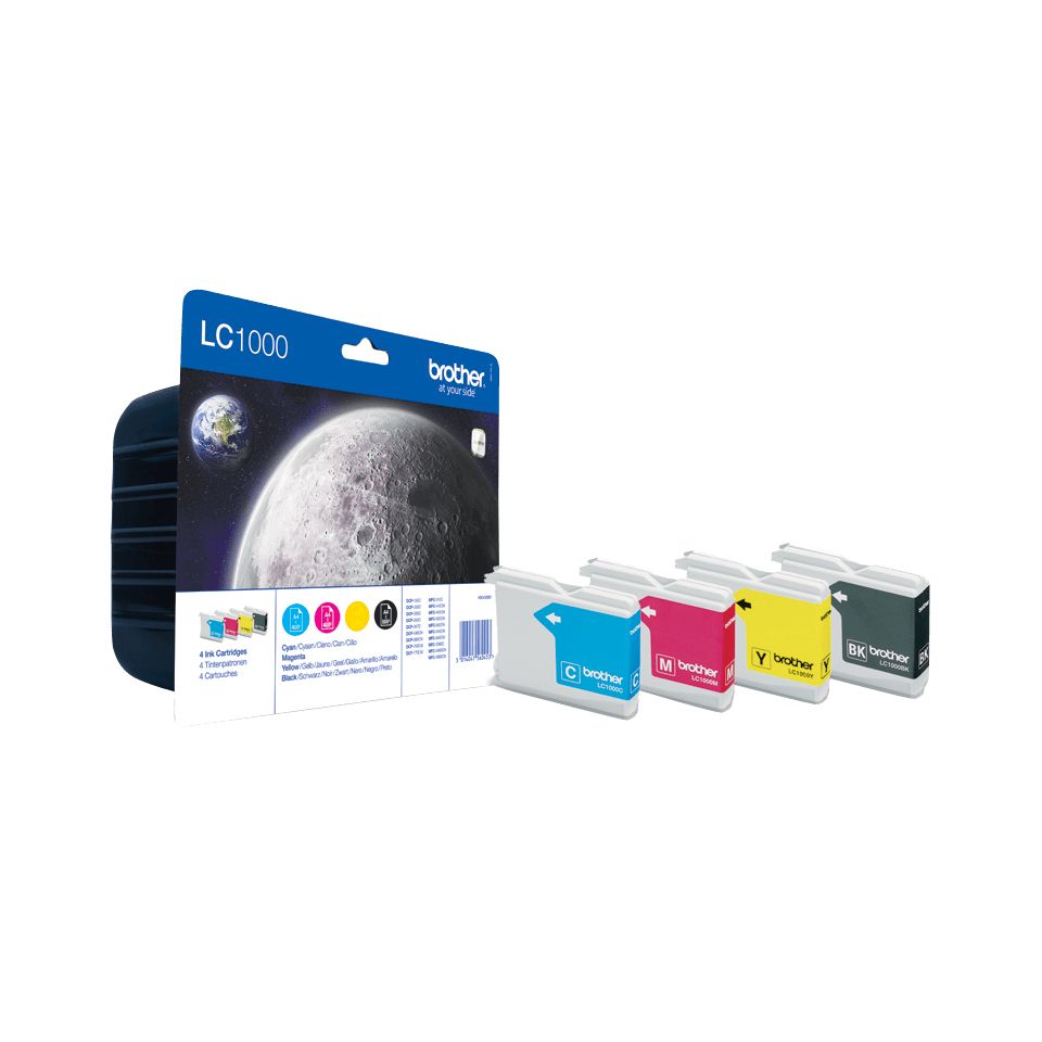 Brother LC-1000VALBP Multipack Zwart, Cyaan, Magenta, Geel Inktcartridges (Origineel)