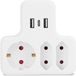 Adaptateur secteur français avec 2 prises et interrupteur