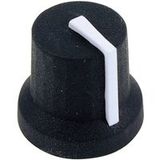 Cliff CL170841CR Draaiknop Zwart, Wit (Ø x h) 16.8 mm x 14.5 mm 1 stuk(s)