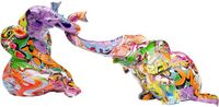Kare Design Olifant Zirkus Graffiti Beeldje Veelkleurig Polyresin