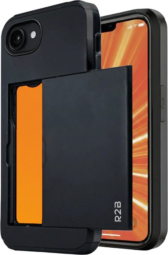 R2B iPhone 17e Hoesje met Pasjeshouder - Zwart