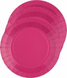 Santex Bordjes karton - 10x - rond - fuchsia roze - 22 cm - feestbordjes