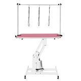 Hydraulische Wit hydraulische trimtafel trimeertafel - roze - 106x61 - max 180kg
