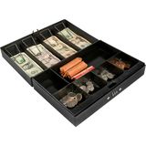 Barska 12 inch cash box en 6 vakken dienblad met 4 bill houders