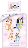 Bluey Dekbedovertrek Hearts - 140 x 200 cm + 70 x 90 cm - Katoen