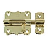 AMIG schuifslot/plaatgrendel - staal - 6 x 4.8 cm - messing afwerking - zilver - deur - poort