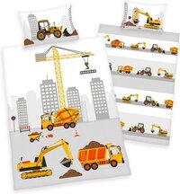 Baby Best ledikant dekbedovertrek - wegwerk voertuigen - 100x135cm