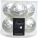 Decoris Kerstballen - 6 stuks - wit ijslak - glas - mat-glans - 8 cm