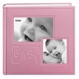 Pioneer Fotoalbums 200-pocket met reliëf "babykader cover album voor 4 van 6 printen, roze