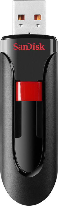 SanDisk Cruzer Glide USB Flash Drive - 256 GB - USB 2.0 - Black/Red