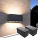 RexTech Solar wandlamp buiten 'Olaf' - Set van 2 stuks - Antraciet - Up Down light - IP54 - 100 lumen - Warm wit licht (2700K)