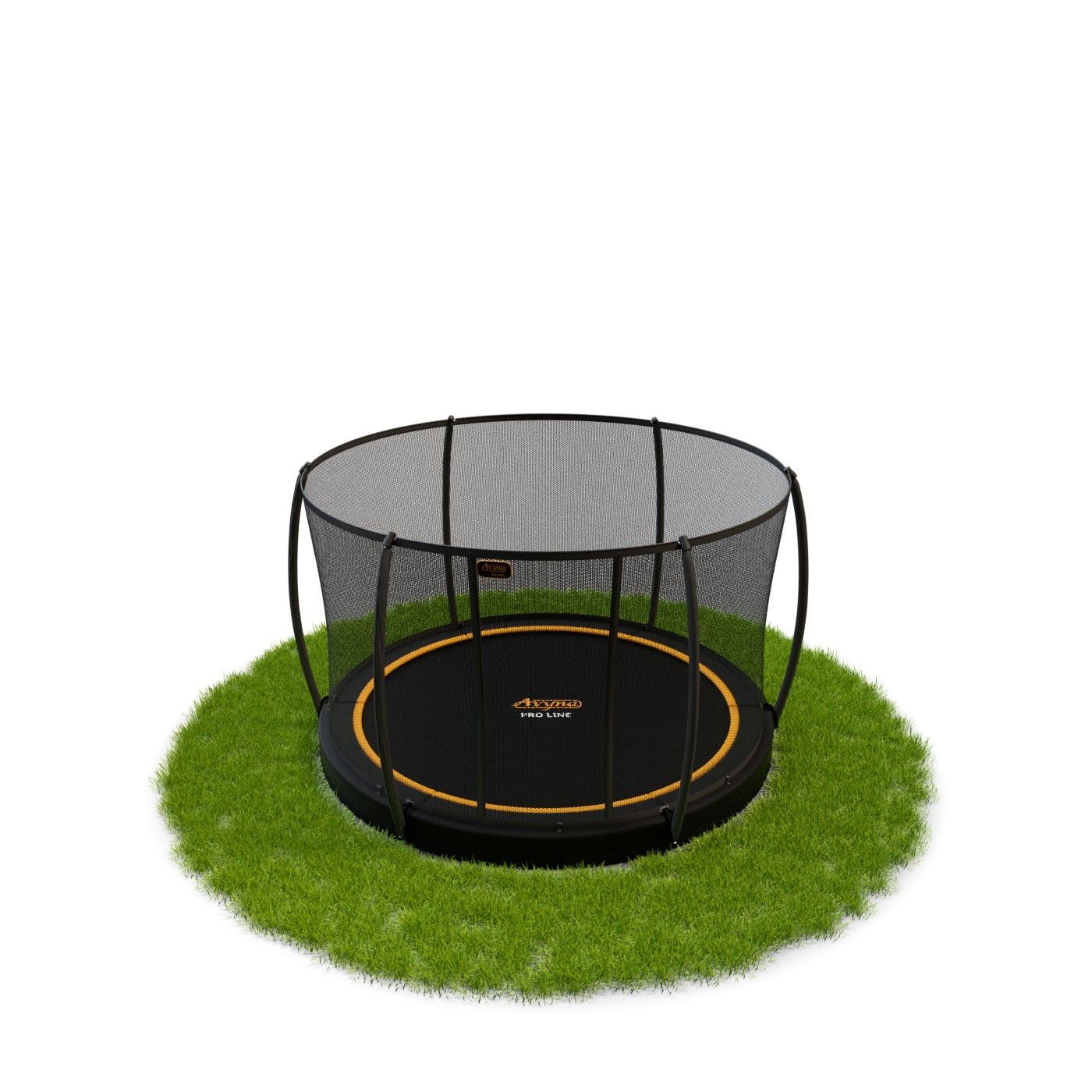 Avyna Pro-Line Inground Trampoline met Veiligheidsnet 245 (8ft) - Zwart Black Edition