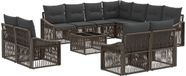 vidaXL Tuinbank - Set - 12 st - Grijs - poly rattan