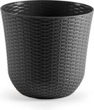 Forte Plastics Grijze plantenbakken/bloempotten 32 cm - Ronde bloempot - Kunststof - Binnen/buiten