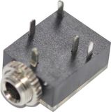 TRU COMPONENTS 734101 Jackplug 3.5 mm Bus, montage platte print, aantal polen: 3 Stereo Zwart 1 stuk(s)