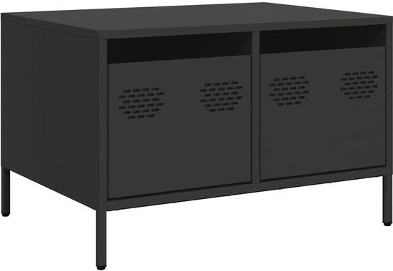 vidaXL Tv-meubel 68x50x43,5 cm Koudgewalst Staal Zwart