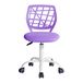 FurnitureR Gamingstoel voor kinderen, bureaustoel, gamerstoel, bureaustoel, ergonomisch modern design, mouwloos, zithoogteverstelling, rubberen wielen, paars