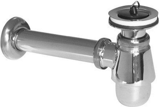 Nemo Go sifon voor bidet met plug chroom 54 x D32 met afvoerbuis