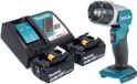 Makita DML 808 RT snoerloze handlamp 14,4 / 18 V 190 lm LED + 2x oplaadbare accu 5,0 Ah + oplader