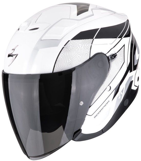 Scorpion EXO-Z1 Vue Zwart Wit Zilver Jethelm - Helm