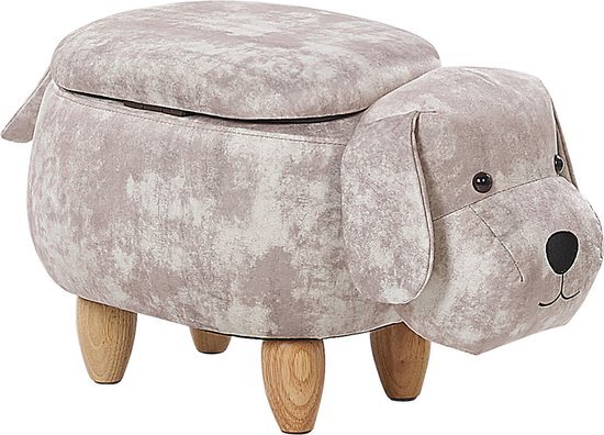 Beliani DOGGY - Hocker - beige - fluweel