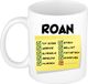 Bellatio Decorations Naam mok Roan - wit - top gozer - keramiek - 300 ml - cadeau collega beker