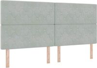 vidaXL LED Hoofdbord Lichtgrijs 200 cm Fluweel