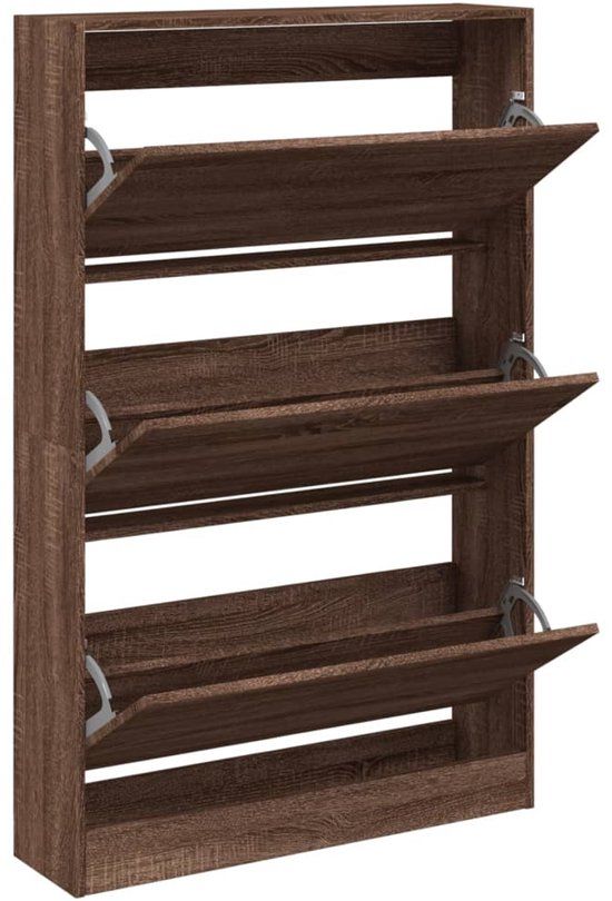 vidaXL Schoenenkast - Hout - Bruin Eikenkleur