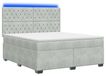 vidaXL Boxspringbed met matras, lichtgrijs, 140 x 200 cm, fluweel