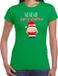 Bellatio Decorations fout Kerst t-shirt dames - Kerstman - groen - Merry Christmas XXL