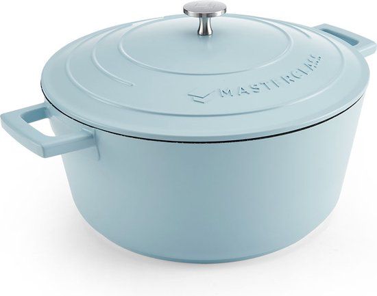 MasterClass Braadpan met Deksel, Groot 5L/28 cm, Lichtgewicht Gegoten Aluminium, Inductie kookplaat- en ovenbestendig, Hemelsblauw