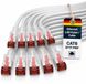 Merkloos Netwerkkabel Cat6 patchkabel - 1 m - 10 stuks - Transparant - Rj45 met trekontlasting