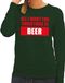 Bellatio Decorations Foute kersttrui / sweater All I Want For Christmas Is Beer groen voor dames - Kersttruien XL