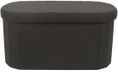 Home Deco Factory Poef/hocker opvouwbaar - ovaal - opbergbox - zwart - polyester/mdf - 76 x 38 cm